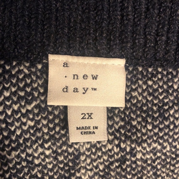 a new day Navy Plaid Sweater Knit Mini Skirt Size 2X NWOT - Picture 7 of 10